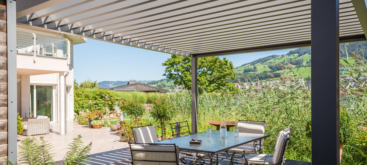 Lamellendach, Pavillon Terrasse