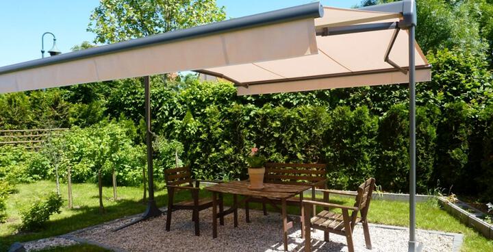freistehende Klaiber Markise OMBRAMOBIL OS4000 Gestellfarbe Anthrazit