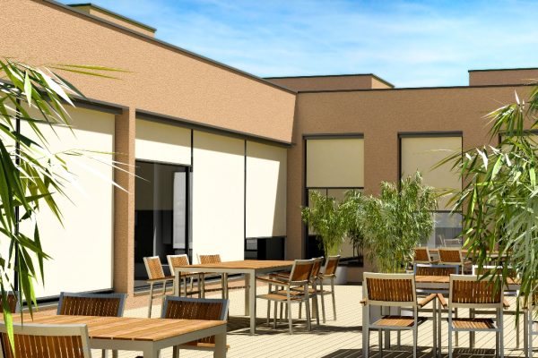 Klaiber VERTICAL S4110 Senkrecht-Fassadenmarkise Klaiber VERTICAL S4110 Senkrecht-Fassadenmarkise